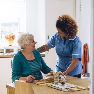 hospice caregiver helping a resident of the hudson valley